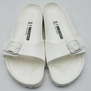 Birkenstock Madrid Sandals 10 Womens Buckle Slip On White